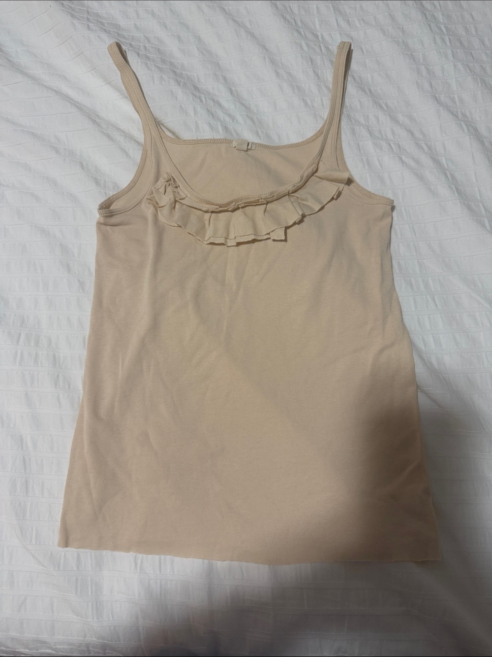 J. Crew Cream Ruffle-Trim Camisole